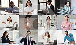 Diverse Group of Professionals Engaged in Various Work Activities