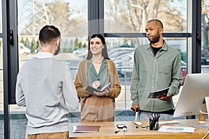 A diverse group of professionals gathered