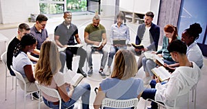 Diverse Group Reading And Studying Bible