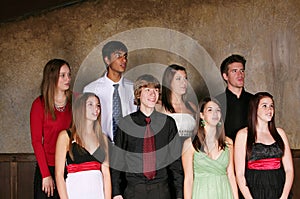 Diverse group of teens performing