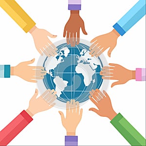Diverse Hands Uniting Around the Globe