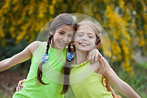 Diverse happy smiling, kids