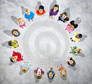 Diverse Kids Standing in Circle