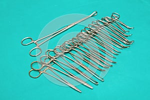 Diverse medical and surgery instruments