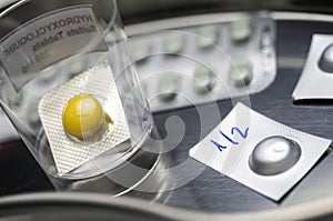 Diverse medication in glasses monodose in hospital