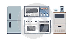 Diverse Modern Kitchen Appliances Set, vector design Generative AI