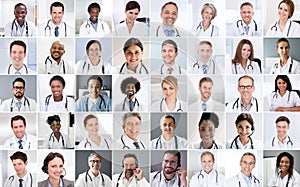 Diverse Multicultural Medical Doctor Photo Collage