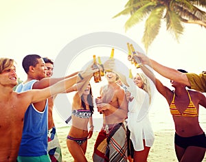 Diverse Multiethnic People Partying and Toasting Glasses