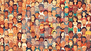 Diverse Multiracial Group of Expressive Faces Representing Unity and Inclusion photo