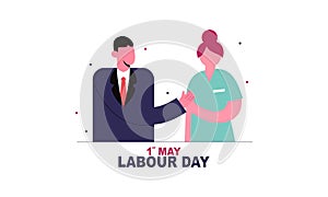 Diverse occupation celebrating labor day illustration