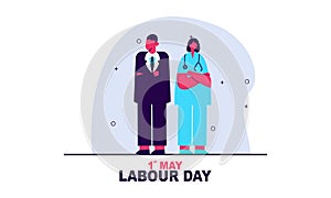 Diverse occupation celebrating labor day illustration