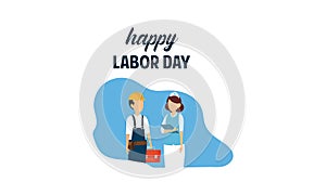 Diverse occupation celebrating labor day illustration