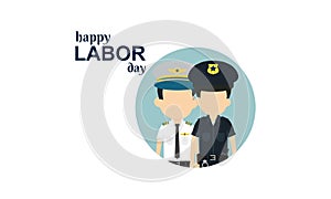 Diverse occupation celebrating labor day illustration