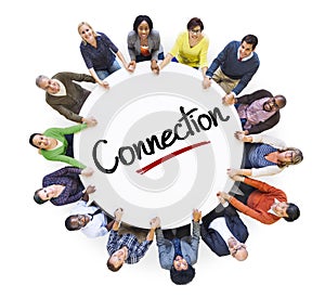 Diverse People in a Circle with Connection Concept