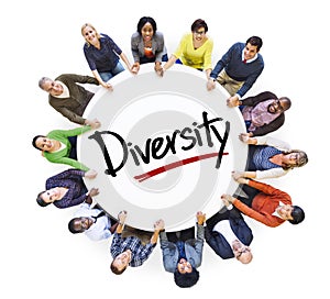 Diverse People in a Circle with Diversity Concept