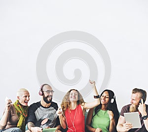 Diverse People Community Togetherness Technology Music Concept