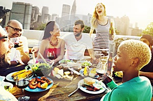 Diverse People Friends Hanging Out Drinking Concept