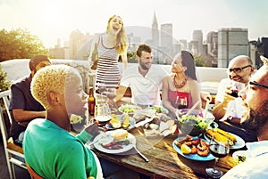 Diverse People Friends Hanging Out Drinking Concept