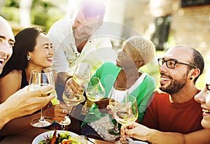 Diverse People Friends Hanging Out Drinking Concept