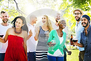 Diverse People Friends Hanging Out Drinking Concept