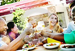 Diverse People Friends Hanging Out Drinking Concept