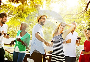 Diverse People Friends Hanging Out Drinking Concept