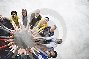 Diverse People Friendship Togetherness Connection Aerial View Co photo