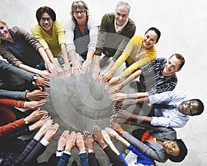 Diverse People Friendship Togetherness Connection Aerial View Co