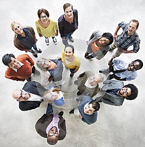 Diverse People Friendship Togetherness Happiness Aerial View Con photo