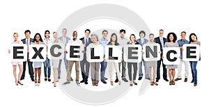 Diverse People Holding Excellence