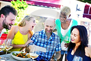 Diverse People Luncheon Outdoors Food Friendship Concept