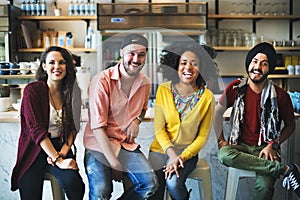 Diverse People Sitting Cheerful Friendship Concept