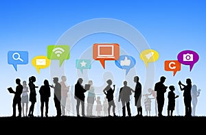 Diverse People with Social Media Communication