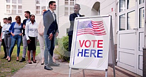 Diverse People At Voting Booth