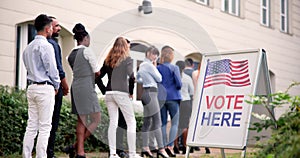 Diverse People At Voting Booth