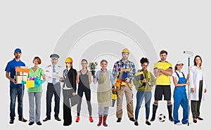 Diverse professions people