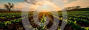 diverse range of crops planted in rows, showcasing the variety that farmers cultivate during the spring season