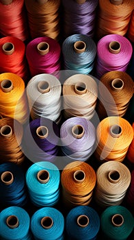 A diverse selection of colorful threads presented in a comprehensive catalog