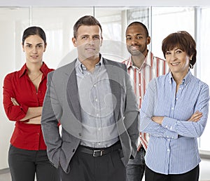 Diverse team of successful office people