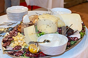 diverse wedding buffet featuring both meat, seafood