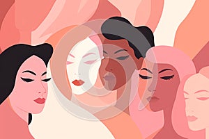 Diverse Women\'s Portraits Illustration