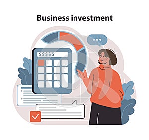 Diversification in business ventures. Flat vector illustration.