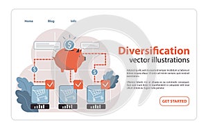 Diversification concept visualized by a photo