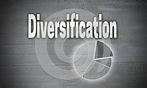 Diversification on concrete wall background