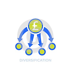 diversification, diversified portfolio icon