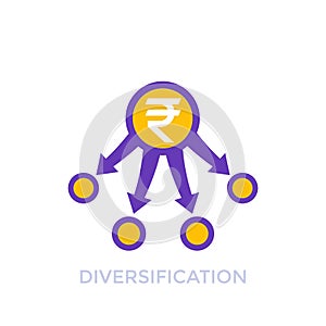 diversification, diversified portfolio icon