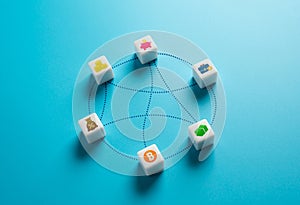 Diversification of financial asset portfolio. Spreading investments across various asset types photo