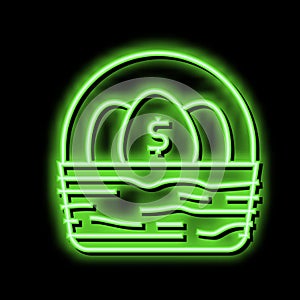 diversification money neon glow icon illustration