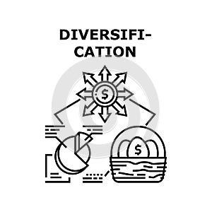 Diversification Vector Concept Black Illustration