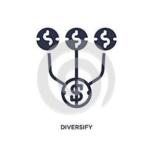 diversify icon on white background. Simple element illustration from marketing concept